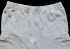 Men's Caribbean Natural Light Khaki Linen Drawstring Pants 48X32 New Nwt Cargo