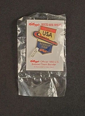 1992 Kellog's USA Bobsled Team Olympic Pin Official Bobsled Team Booster - Image 1 of 4