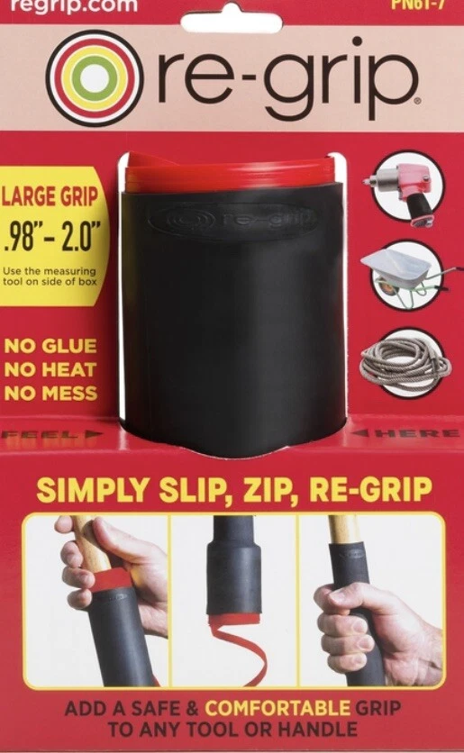 Empuñadura de mango antideslizante con diseño patentado negro Re-Grip PN61-7BL de 7 pulgadas Foto 1 de 1