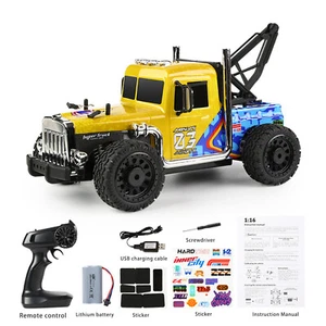1:16 Hi Speed RC Big Wheel Drift Tow Truck 4X4 Proportional 2.4 Ghz NewFG6H - Picture 1 of 15