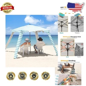 Portable Beach Shelter with Removable Wall - Ideal for Sun Protection & Storage - Picture 1 of 10
