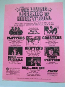 DRIFTERS Platters Rosie & Originals Terry Stafford Posavasos folleto - Imagen 1 de 1
