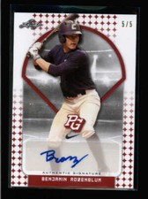 BENJAMIN ROZENBLUM 2018 LEAF PERFECT GAME NATIONAL SHOWCASE RED AUTO #5/5 AN4249