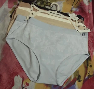 5 NEW ANNE KLEIN AK12877 BWN/GY MICROFIBER SEAMLESS HIPSTER PANITES XL - Picture 1 of 3