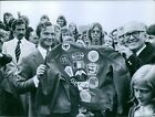 King Carl XVI Gustaf receives a jacket full of... - Vintage Photograph 621867