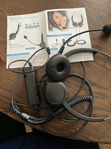 Call Center Headset with Mic 2.5/3.5mm Plug Telephone Voice Interphone Headphone - Picture 1 of 6