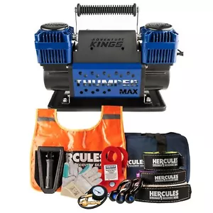 Hercules 4WD Winch Recovery Kit 4x4 + Dual Air Compressor Snatch Strap Recovery - Picture 1 of 8
