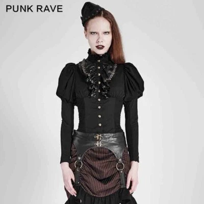 Custom Made To Order Victorian Gothic Puff Sleeve Lace Up Shirt Plus 1x-10x L335 - Image 1 of 4
