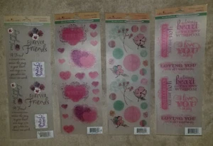 MISS ELIZABETH'S VELLUM CARDMAKING SCRAPBOOKING FRIEND LOVE STICKERS LOT OF 4! - Picture 1 of 3