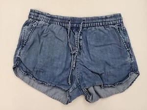 GAP 1969 chambray Blue Pullon Drawstring Shorts S Boho Hippie Festival Hot Pants - Picture 1 of 12