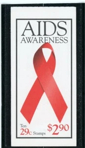 EE. UU. 2806a BK213 Conciencia del SIDA 29c - Plegable Bkt de 10 - MNH - 1993 - Imagen 1 de 1
