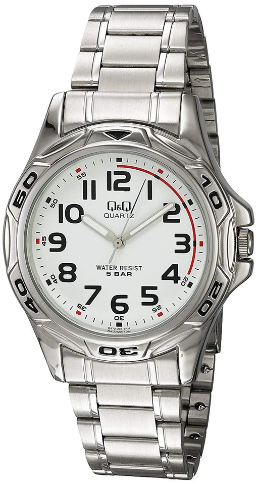 Q&Q by Citizen Q472-204Y Men's Analog Watch Silver-Tone Steel Bracelet NO BOX - Image 1 of 1
