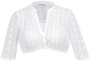 Marjo Dirndl & Trachten Dirndlbluse Ginger-Linda Halbarm weiß Damen - Bild 1 von 12