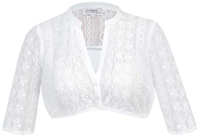 Marjo Dirndl & Trachten Dirndlbluse Ginger-Linda Halbarm weiß Damen - Bild 1 von 2