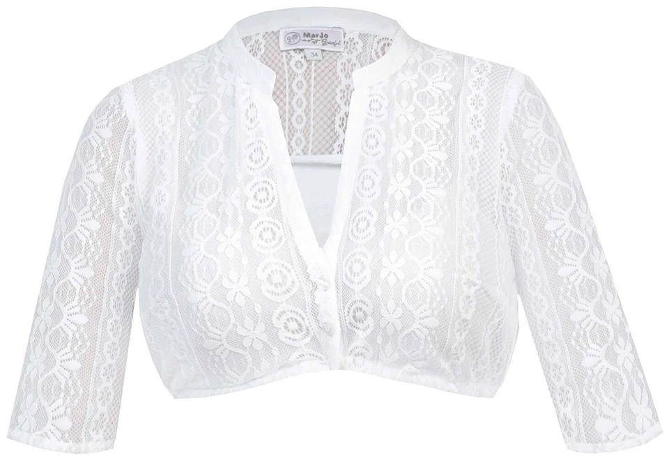 Marjo Dirndl & Trachten Dirndlbluse Ginger-Linda Halbarm weiß Damen - Bild 1 von 2