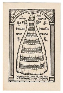 JOEP NICOLAS: Geburtsanzeige für Tochter Clara 1925 - Picture 1 of 1