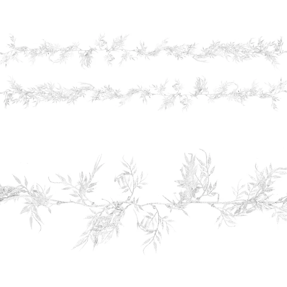 ROCKING PARTY Twin Pack of 1.7m Christmas Glitter Sparkly Festive Winter Hanging Leaf Garland