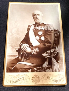 Tarjeta de gabinete Rey Oscar II foto original 1800 realeza sueca noruega de colección - Imagen 1 de 4