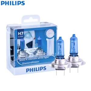 Philips H7 Diamond Vision Car Headlight 12V 55W 5000K White Auto Halogen Bulbs - Picture 1 of 6