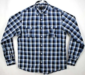 Camisa Michael Kors Para Hombre Talla Grande Manga Larga Abotonada Azul Patrón A Cuadros - Imagen 1 de 8