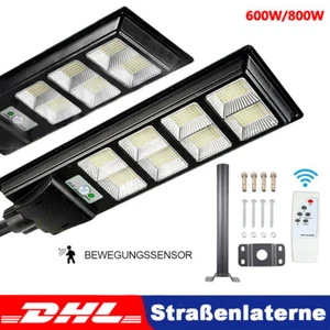 600-800W LED Solarleuchte mit Bewegungsmelder Außen Sensor Strahler Solarlampen - Bild 1 von 14