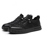 Men Spring Flat Faux Leather Fashion Casual Lace-Up Shoes Round Toe Sport Shoes
