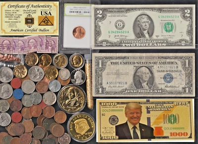 125 US Indian Buffalo Liberty Stamp Gold Bar Barber Silver Dollar Collection Lot - Image 1 of 4