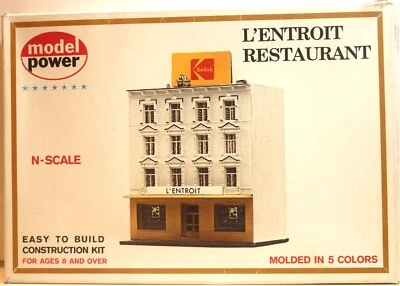 MODEL POWER NO. 1535 N SCALE L'ENTROIT RESTAURANT KIT - NEW IN OPENED BOX - Image 1 of 4