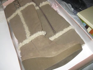 Botas Largas 100% Auténticas Juicy Couture Marrón Claro Gamuza Cuero 9 ¡NUEVO LOOK! - Imagen 1 de 6