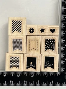 Stampin' Up! Banner Blast Diseño de Banderín Estilo Panel Banderas Estrella Corazón Arreglo - Imagen 1 de 3