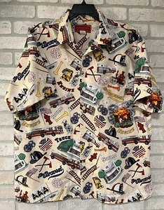 Herren Kimoshan Feuerwehr Muster Kurzarm Hemd Größe XL - Bild 1 von 3