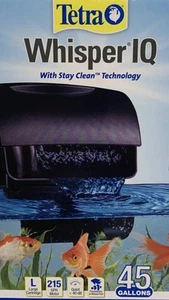 Tetra Whisper IQ Power Filter with Stay Clean Technology 45 Gallon 215 GPH - Picture 1 of 1