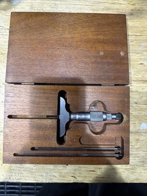Starrett 0-3 Inch Depth Micrometer Set with Case Model 449 Resolution 0.001" - Image 1 of 4