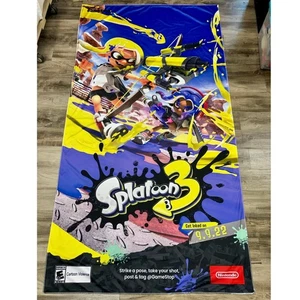 Póster/banner de tela con exhibición promocional Nintendo Switch Splatoon 3 GameStop 7 pies x 4 pies - Imagen 1 de 9
