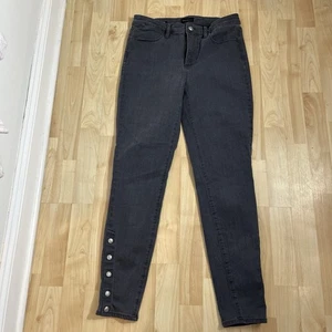TALBOTS DAMEN GRAU GEKNÖPFT HOHE TAILLE JEGGINGS - SCHIEFER WASCHUNG GRÖSSE 6 - Bild 1 von 7