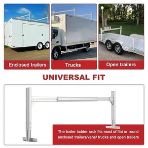 Trailer Roof Ladder Rack 800LBS Capacity Fits 6.1’–8.3’ Trailers, Aluminum - Picture 1 of 13
