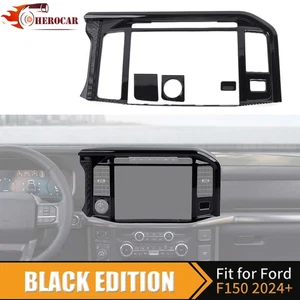 Black Center Control Navigation Screen Cover For Ford F150 2024 2025 Accessories - Picture 1 of 12