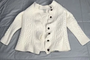 Vintage LL Bean Cardigan Kids Size Medium Sweater Girls Made In Ireland - Picture 1 of 10