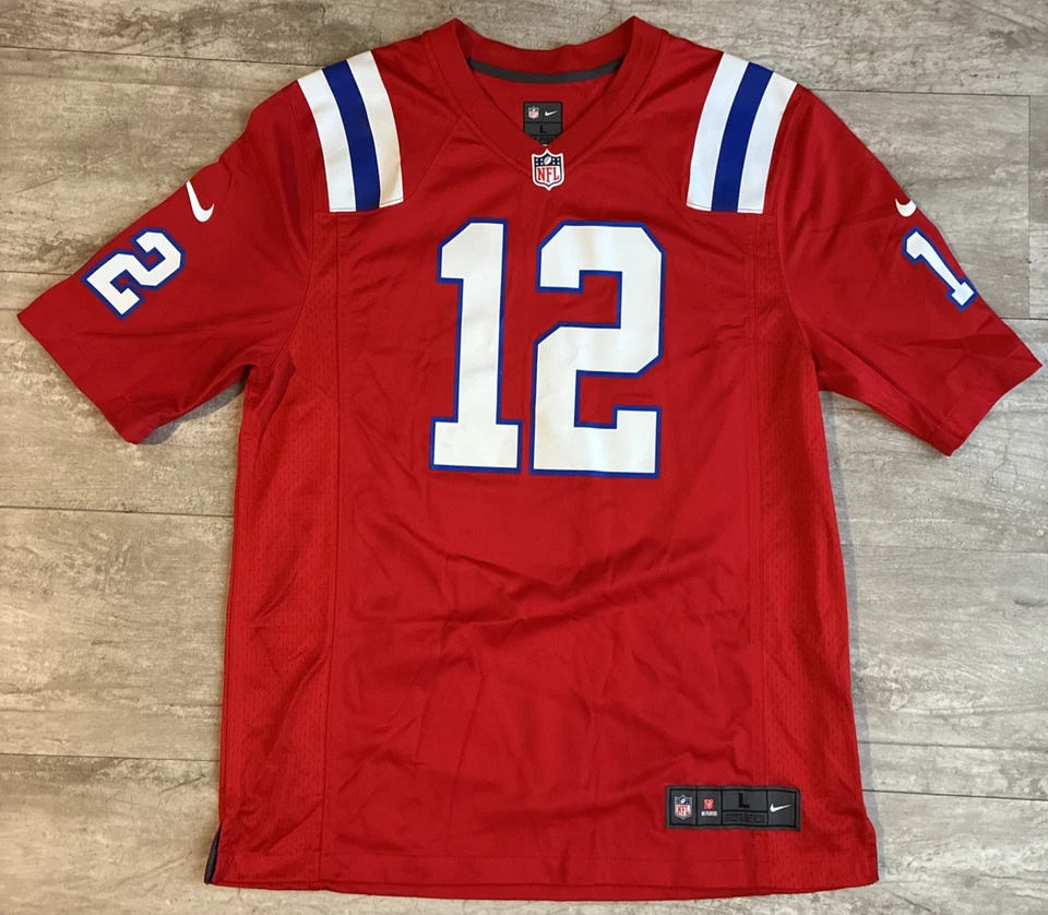 Camiseta deportiva Tom Brady Nike On Field para hombre grande New England Patriots roja retro Foto 1 de 4