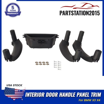 Para BMW X3 2011-2017 BMW X4 2015-2018 Negro Interior Manija Puerta Panel Tapicería 4 piezas Foto 1 de 4