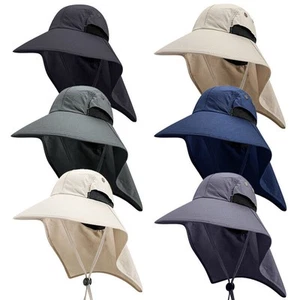 Sombrero para el sol de ala ancha al aire libre para hombre con solapa de cuello malla Boonie senderismo pesca sombreros - Imagen 1 de 15