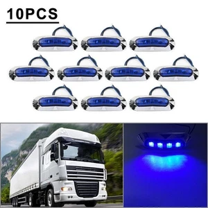 For Car Truck Trailer Pickup Blue 10x 4 LED Side Clearance Marker Light - Picture 1 of 7