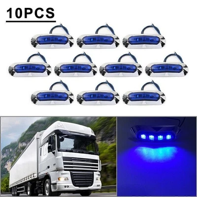 For Car Truck Trailer Pickup Blue 10x 4 LED Side Clearance Marker Light - Image 1 of 4