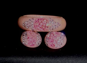 Stunning 1950's Vintage Hinged Bracelet & Clip Earring Set - Picture 1 of 2