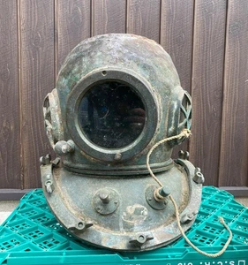 Casco de buceo Toa Sensuiki KABUTO antiguo pesado azul marino cobre latón - Imagen 1 de 8