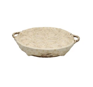 Keramik Teufel Eierkorb mit Griffen Serviertablett Picknickkorb Landhaus Deko - Bild 1 von 12