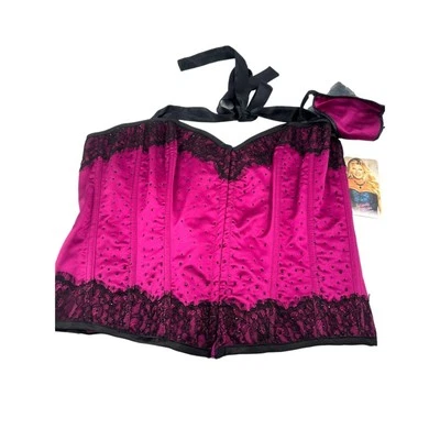 Sexy Coquett Sexy Intimate Attitudes deshuesado fucsia satinado encaje encaje talla 44/2X Foto 1 de 4