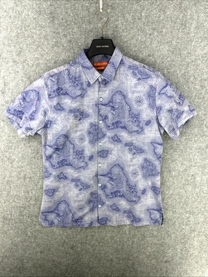 TORI RICHARD мужской размер маленький Гавайские острова синяя рубашка - сделано на Гавайях - Изображение 1 из 4