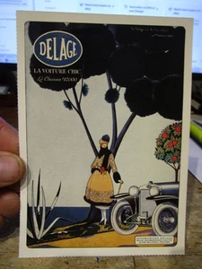 U25 Antiguo AUTO COCHE AUTOMÓVIL Postal Delage LaVoiture Elegante Nueva York Publicidad - Imagen 1 de 2
