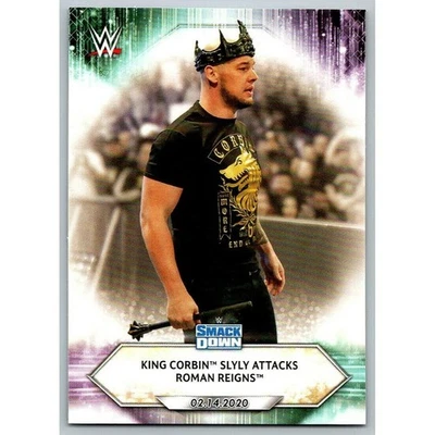 2021 Topps WWE Wrestling #18 King Corbin Slyly Attacks Reigns - Image 1 of 2